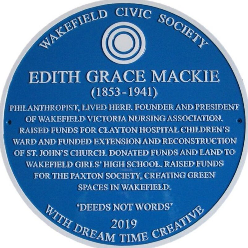 Edith Mackie, philanthropist, Founder and President of Wakefield Victoria Nursing Association