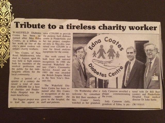 Newspaper cutting: opening of Edna Coates Diabetic Centre