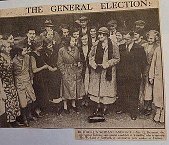 Gwendoline Beaumont, election newspaper cutting 1935