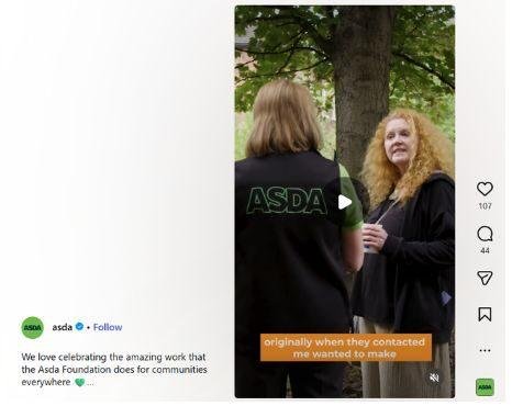 Still image from Asda video of westgate unitarian chapel visit
