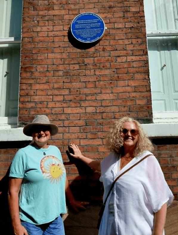 Sarah Cobham and Jack Green at the site of the Briggs women blue plaque