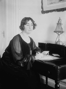 Contralto Phyllis Lett at her desk