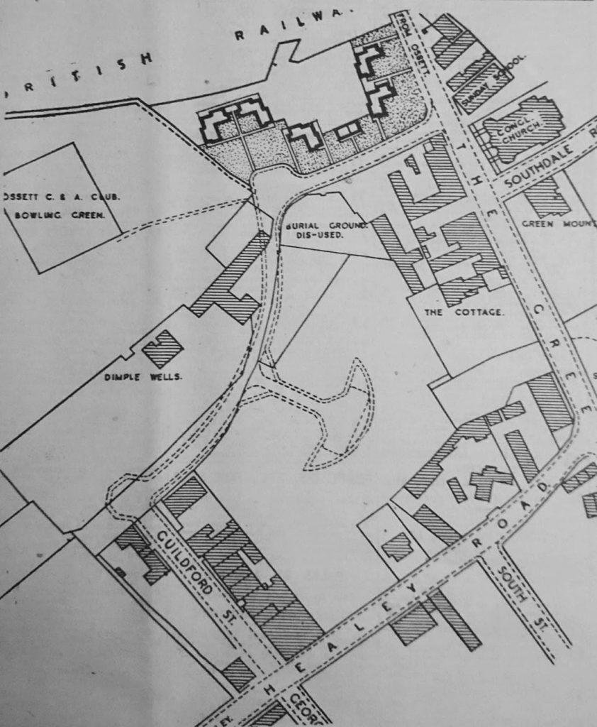Map of the Congregational Church and its burial ground.