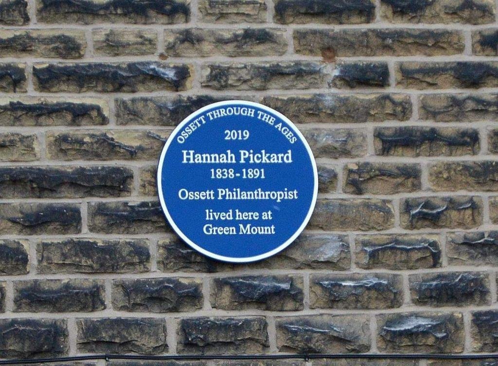 Hannah Pickard's Blue Plaque in Ossett